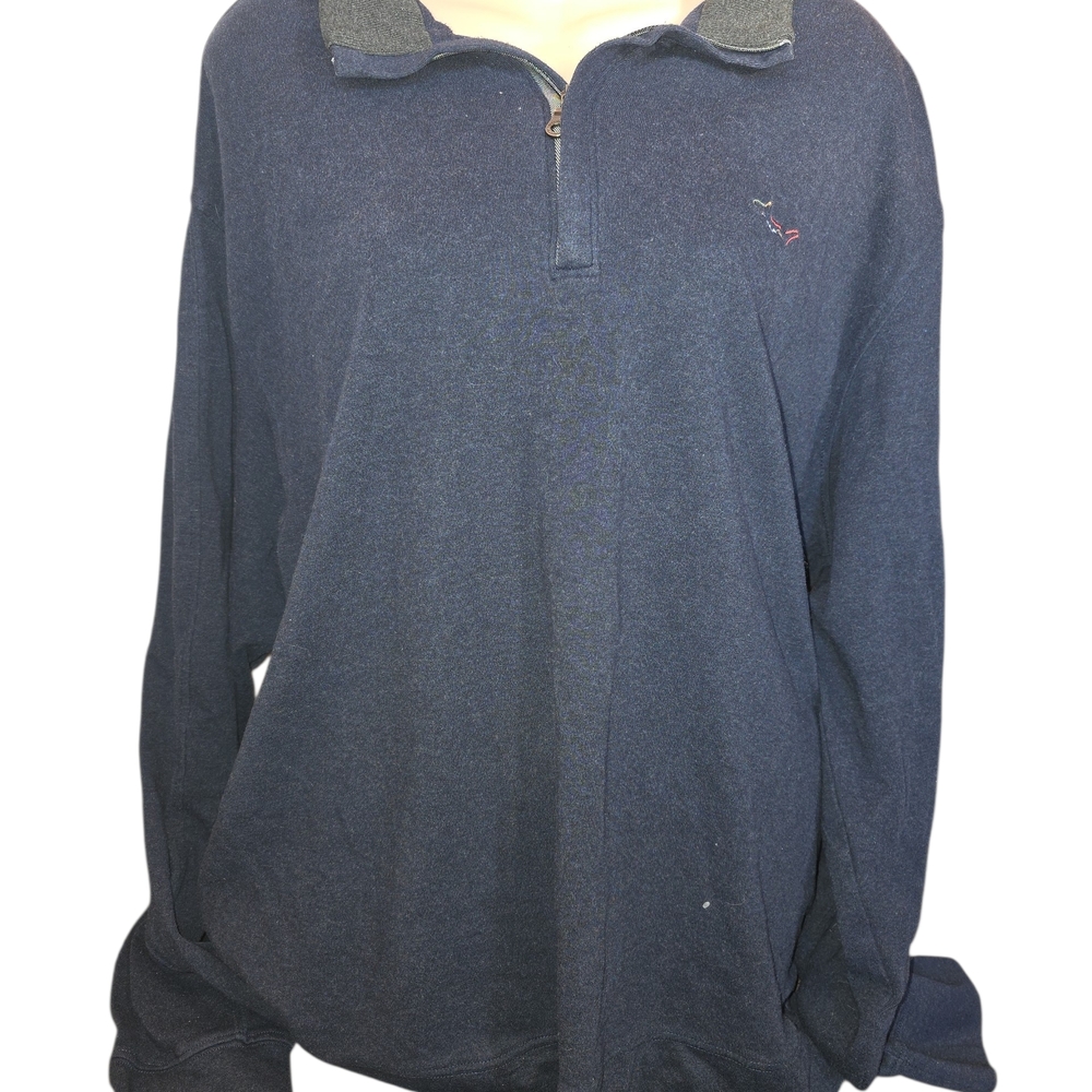 Greg Norman Navy Quarter-Zip Pullover with Small Embroidered Logo Mens Xxl